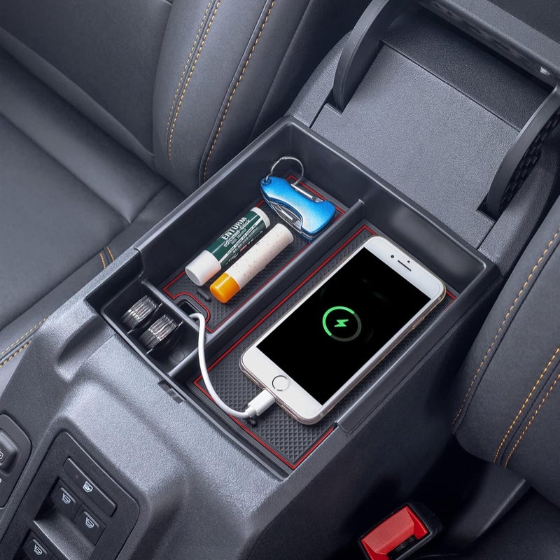 TOPINSTALL New Red Tray Compatible with 2021-2024 Ford Bronco & 2025+ Bronco 2-Door & 2025+ 4-Door Manual Transmission, Full Size Bronco Organizer (Not for Sport Model & 25 4 Doors at) - Image 1